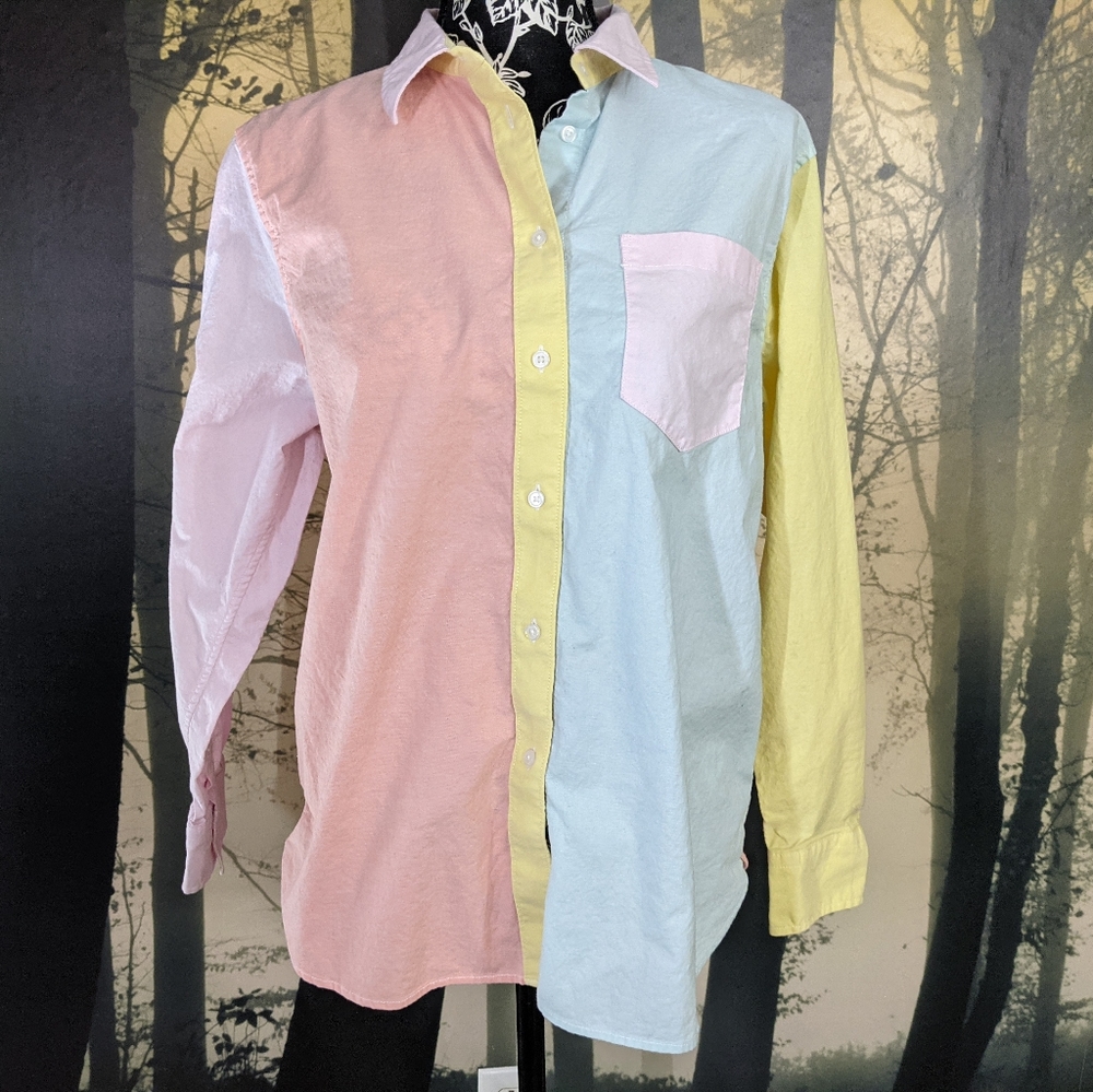 Pastel Rainbow Lands End Button Down